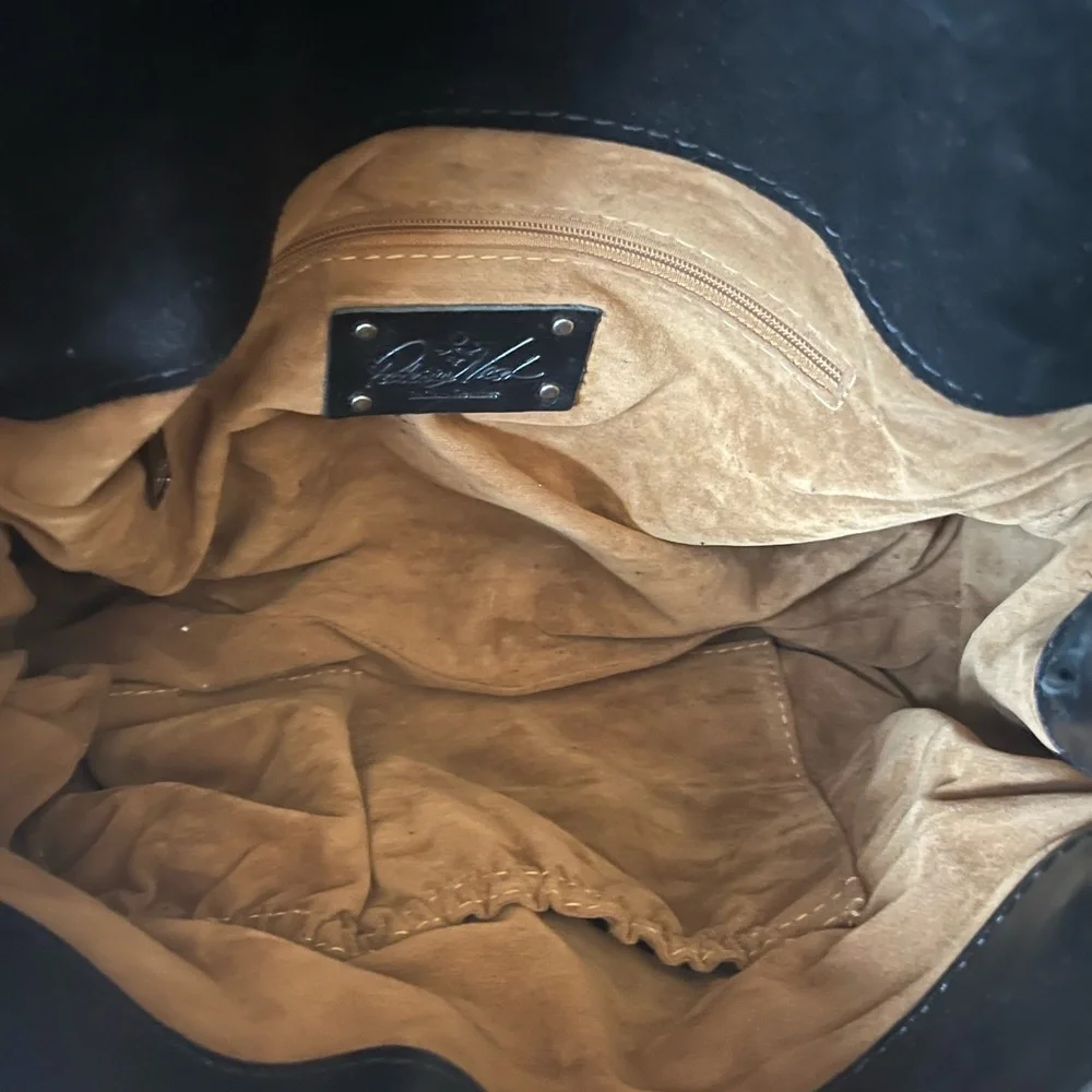 Patricia Nash Black Leather Satchel - Picture 3 of 7